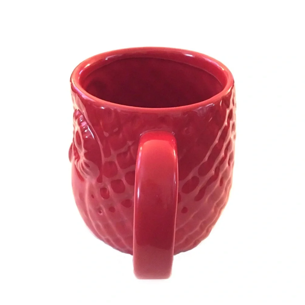 Red Embossed Night Owl Coffee Mug- Ceramic 20 Oz.